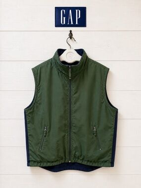 GAP Vintage Reversible Vest – Green / Navy – XL